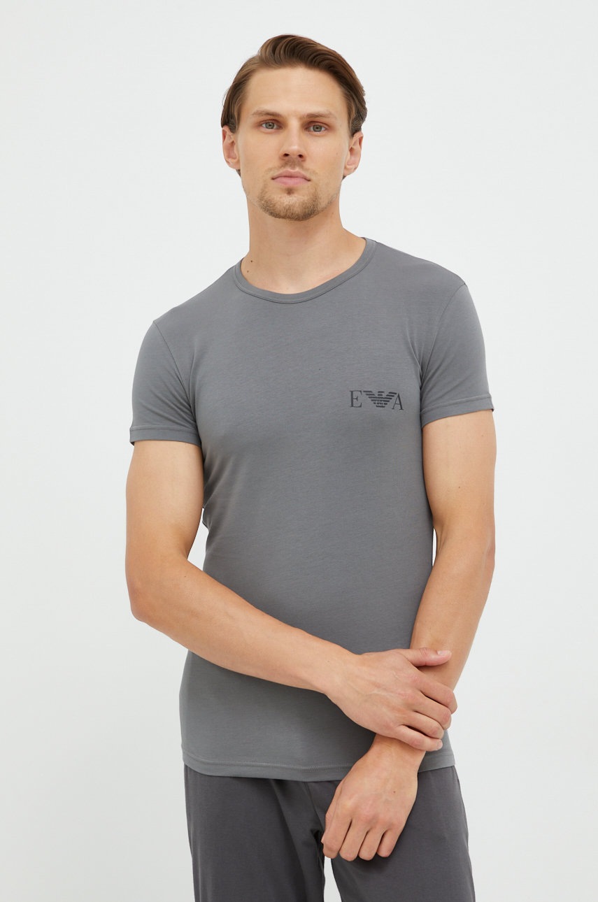 

Футболка Emporio Armani Underwear (2-pack) чоловіча колір чорний з принтом