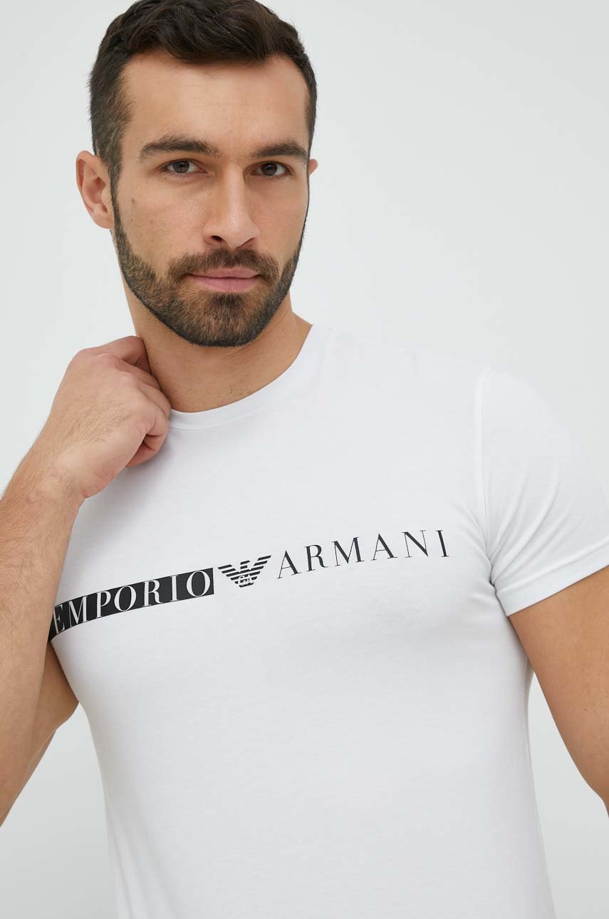 

Тениска Emporio Armani Underwear в бяло с изчистен дизайн, Бял
