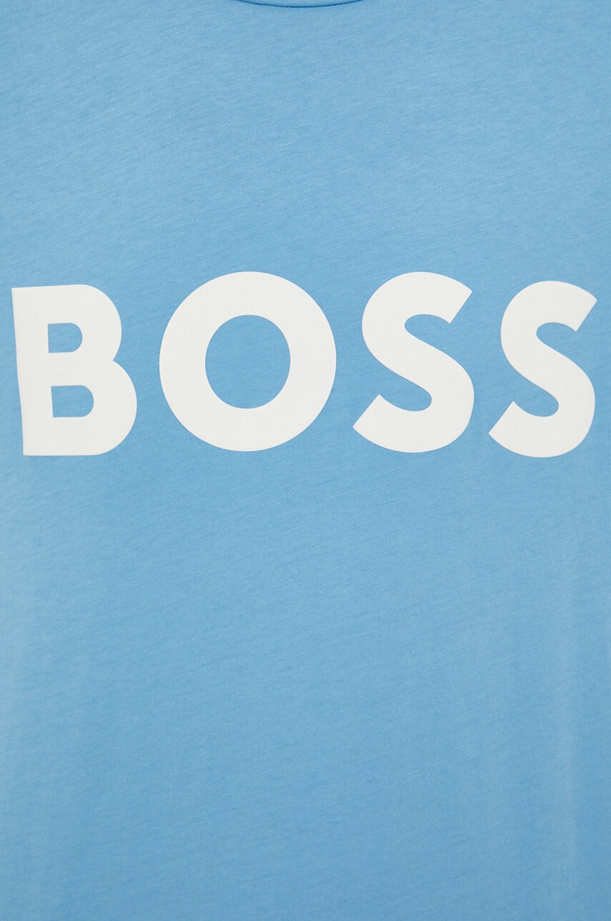 Βαμβακερό μπλουζάκι BOSS BOSS CASUAL ανδρικό, χρώμα: μπλε, 50481923 φωτογραφία