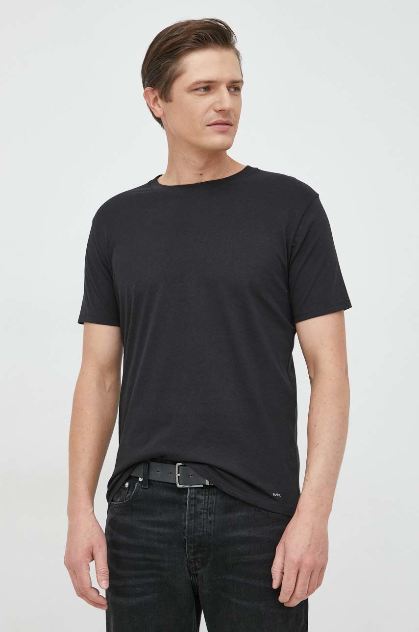 Michael Kors t-shirt bawełniany 3-pack kolor szary gładki