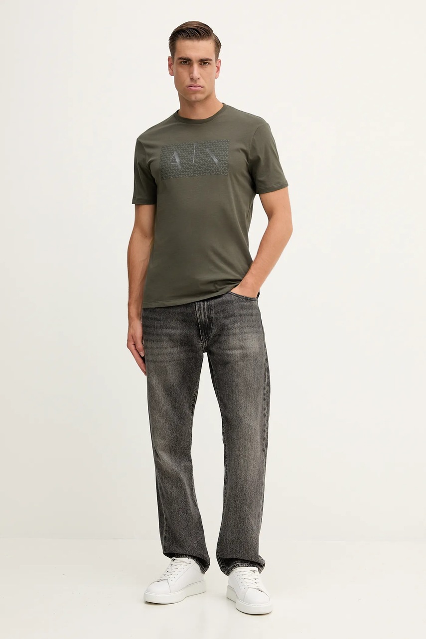 Хлопковая футболка Armani Exchange цвет бордовый с принтом 8NZTCK Z8H4Z