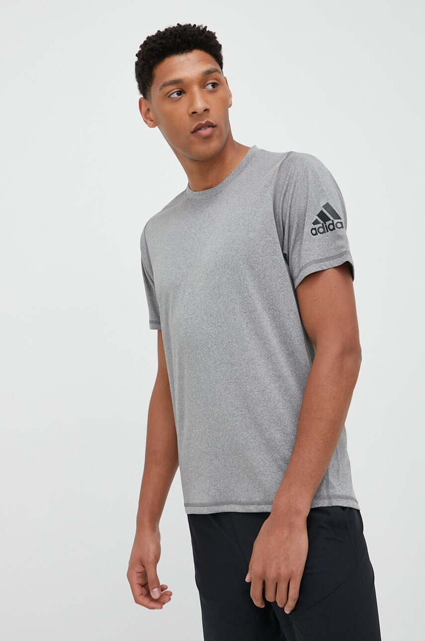Adidas performance tricou de antrenament culoarea gri, melanj