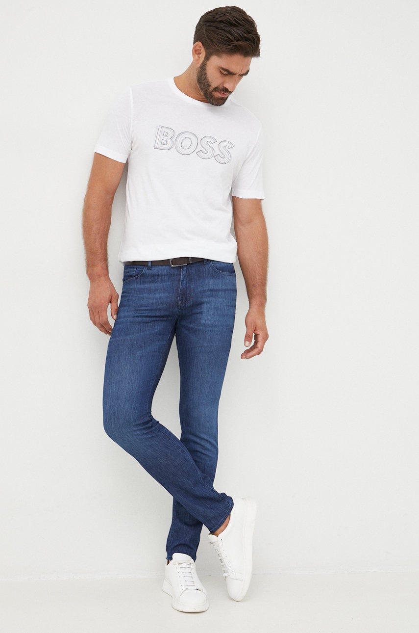 

Бавовняна футболка BOSS Boss Athleisure колір білий однотонна