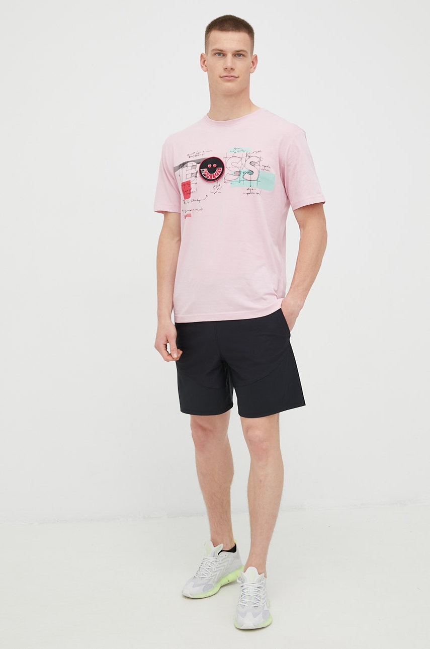 

Хлопковая футболка BOSS Boss Athleisure цвет розовый с аппликацией