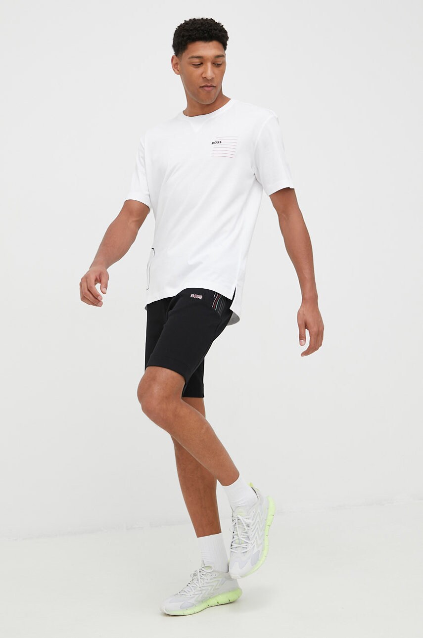 

Хлопковая футболка BOSS Boss Athleisure цвет белый с принтом