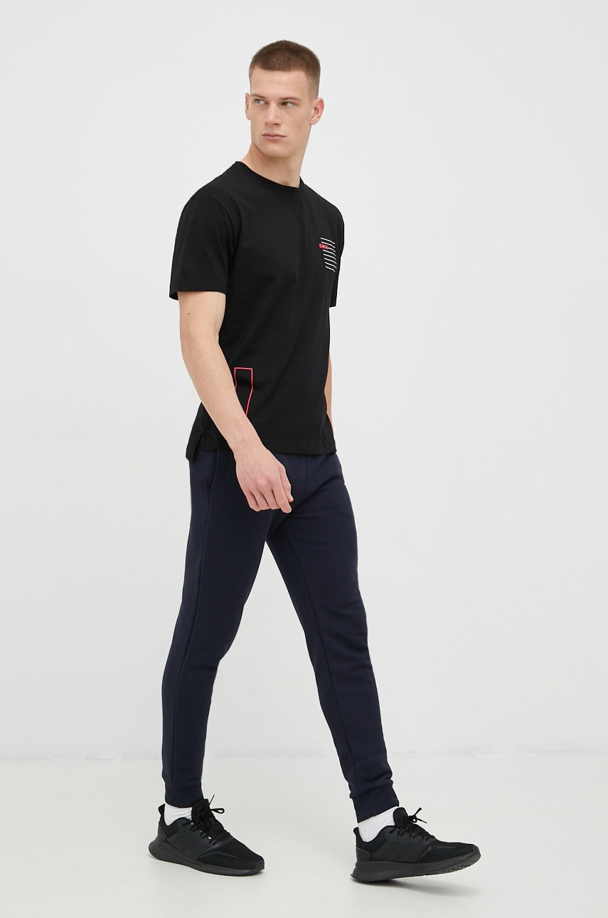 

Бавовняна футболка BOSS Boss Athleisure колір чорний з принтом