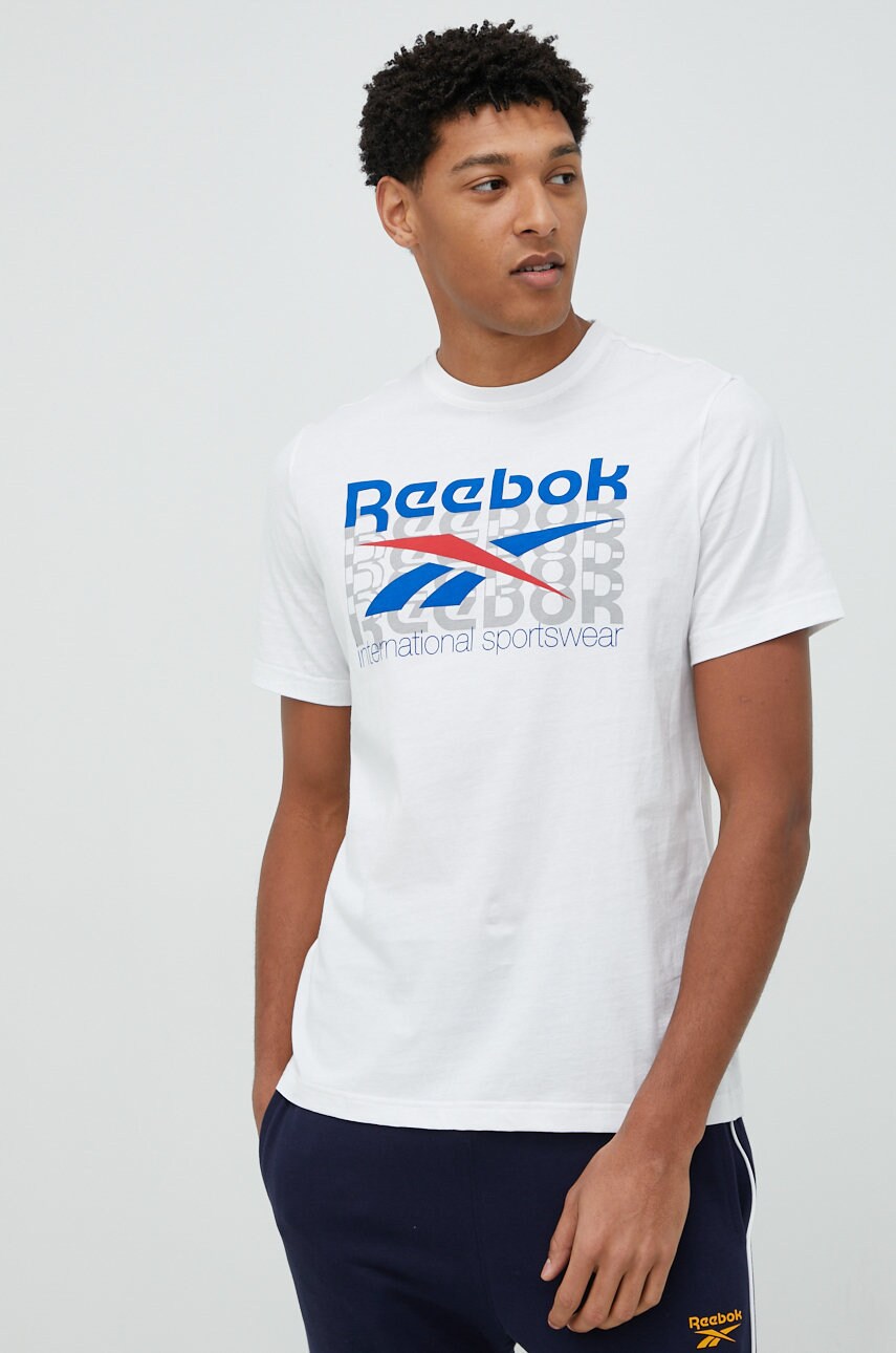 Reebok classic tricou din bumbac culoarea alb, modelator