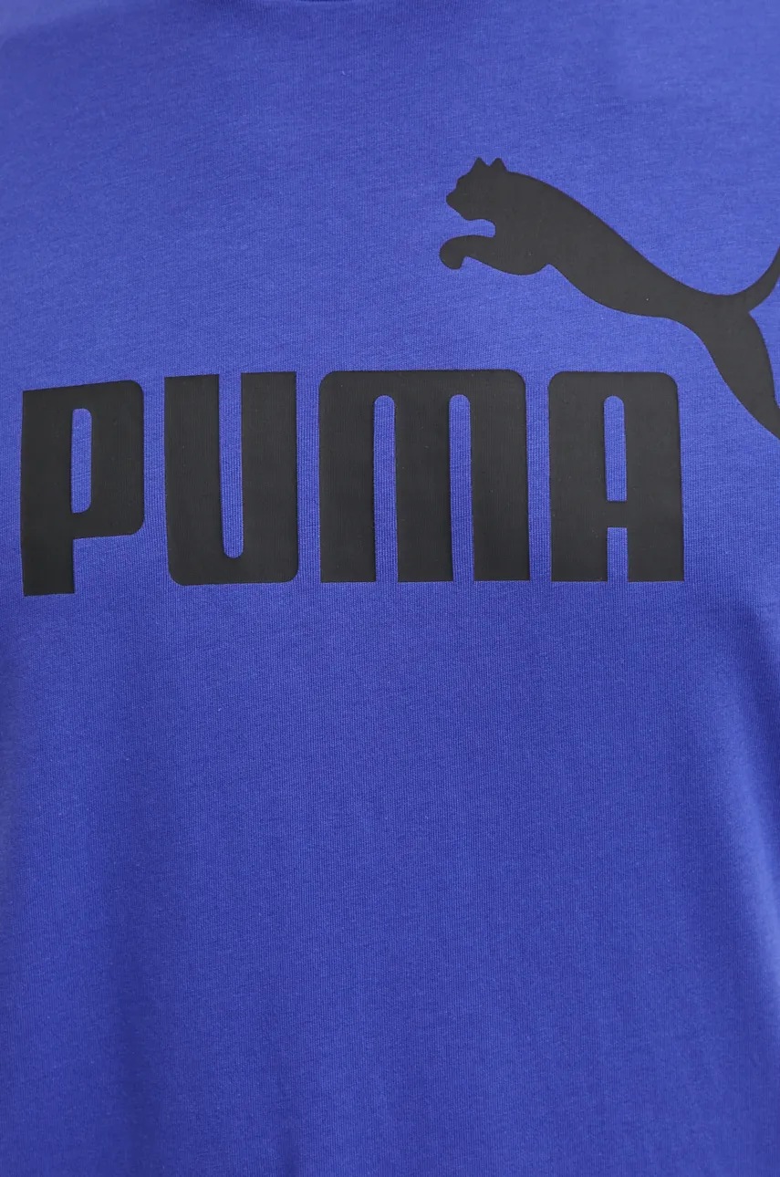 Бавовняна футболка Puma колір синій з принтом 