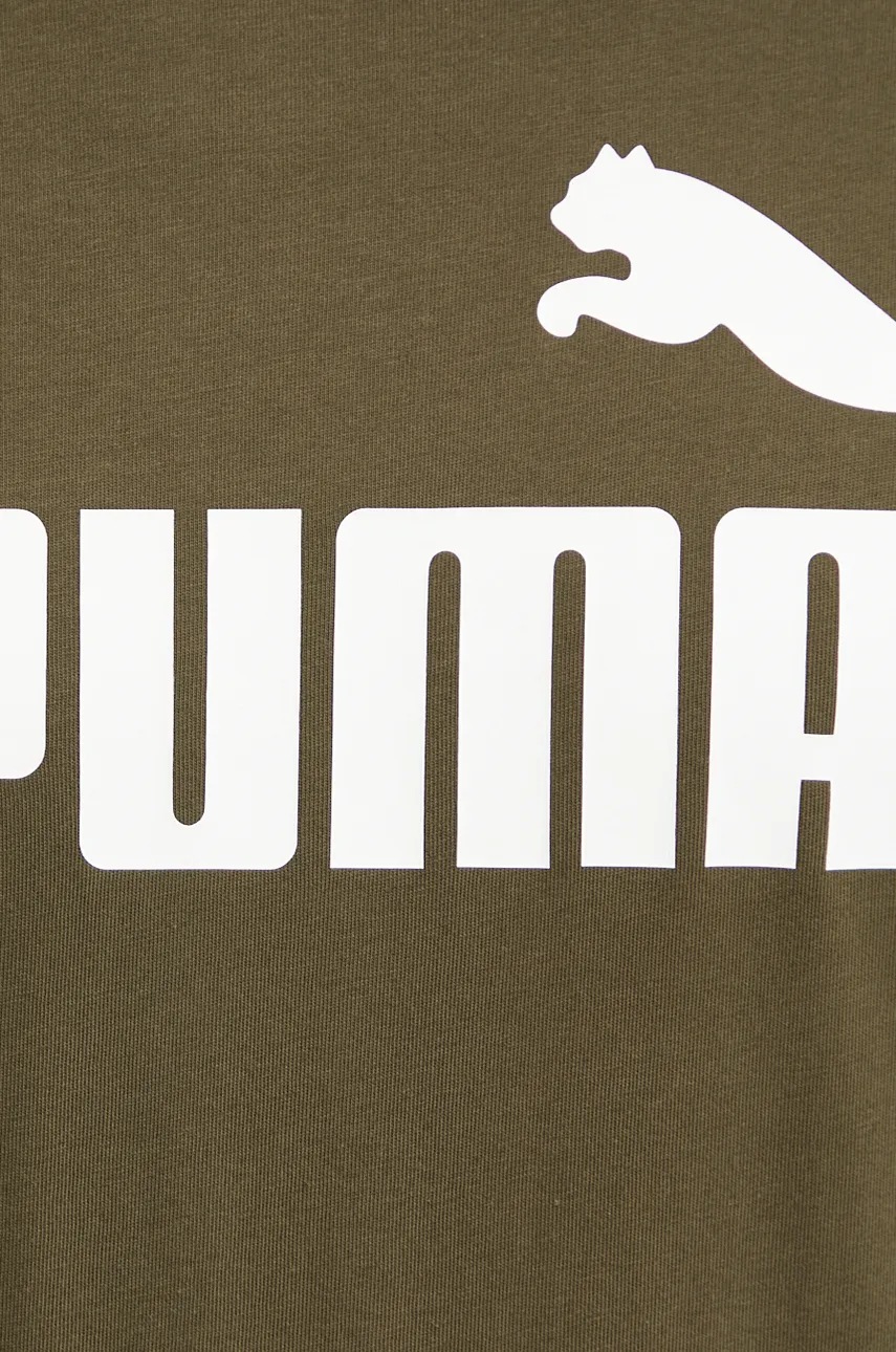 Бавовняна футболка Puma колір коричневий з принтом 