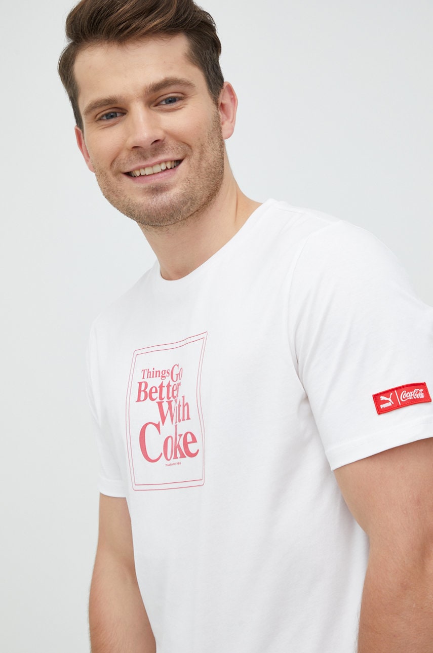 

Тениска Puma Puma X Coca Cola в бяло с изчистен дизайн, Бял