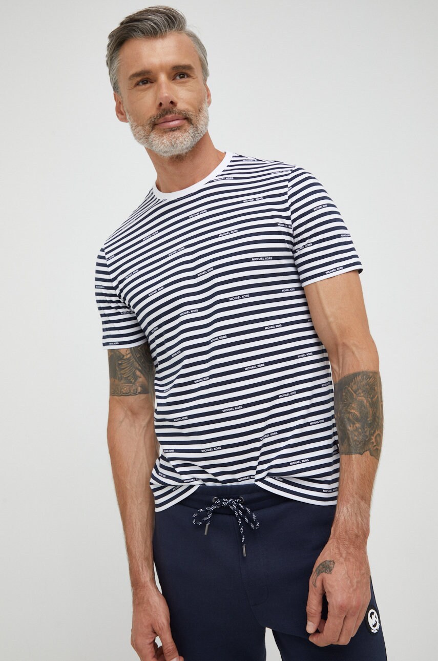 Michael kors tricou din bumbac culoarea albastru marin, modelator
