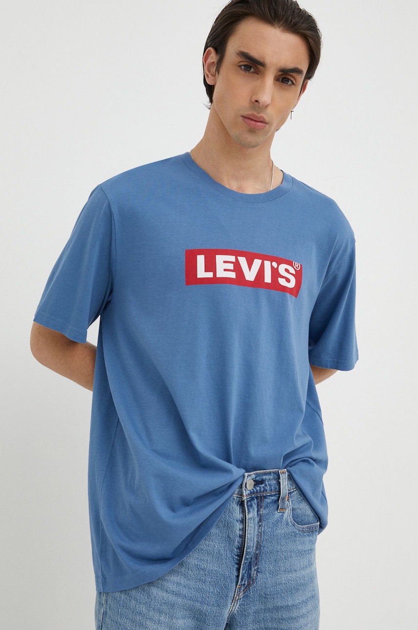 

Памучна тениска Levi' с принт, Син