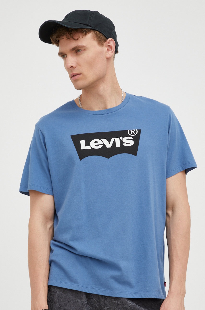 

Памучна тениска Levi' с принт, Син