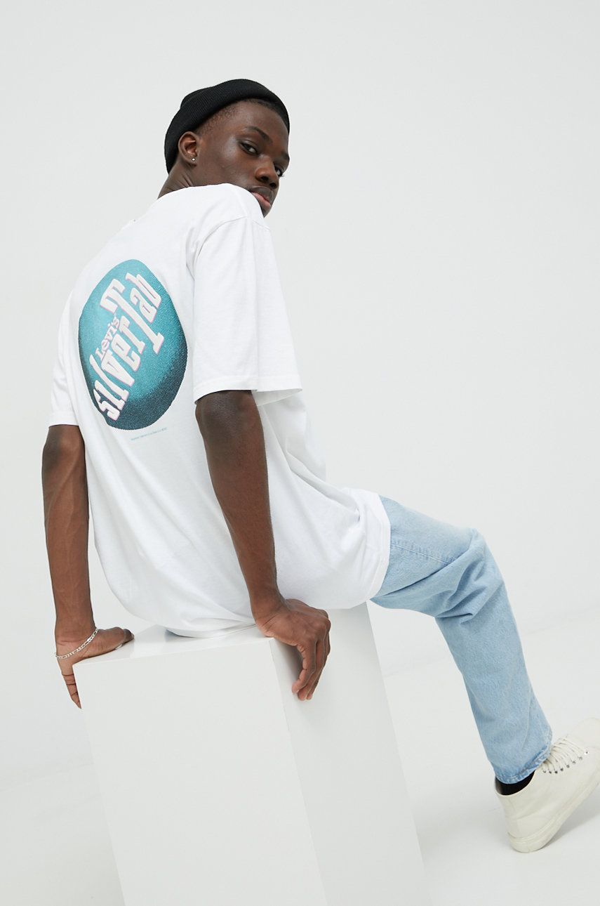 Levi’s tricou din bumbac culoarea alb, cu imprimeu Alb imagine noua
