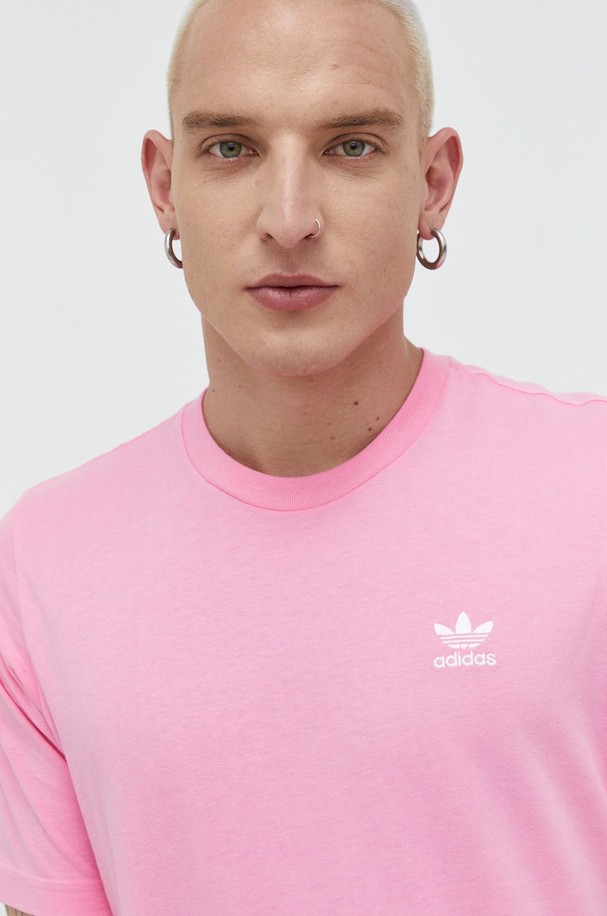 

Памучна тениска adidas Originals в розово с апликация, Розов