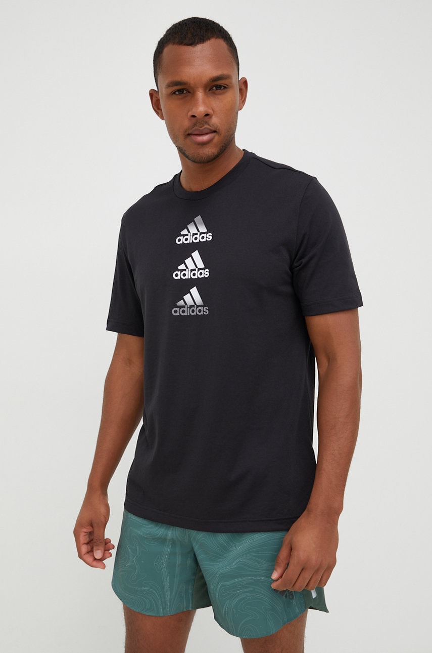 Adidas performance tricou de antrenament designed to move culoarea negru, cu imprimeu