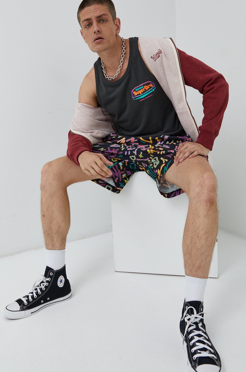 

Хлопковая футболка Superdry цвет серый