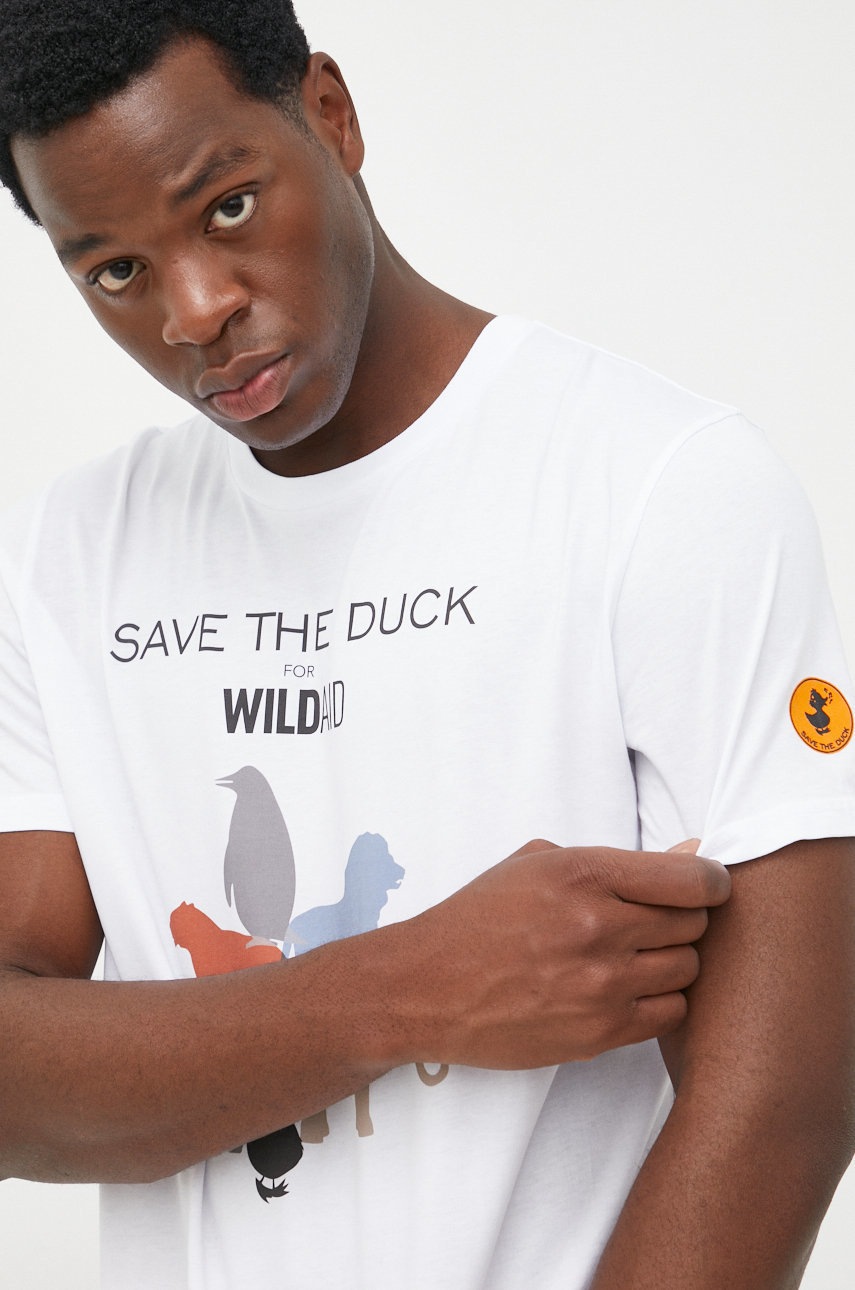 

Памучна тениска Save The Duck в бяло, Бял