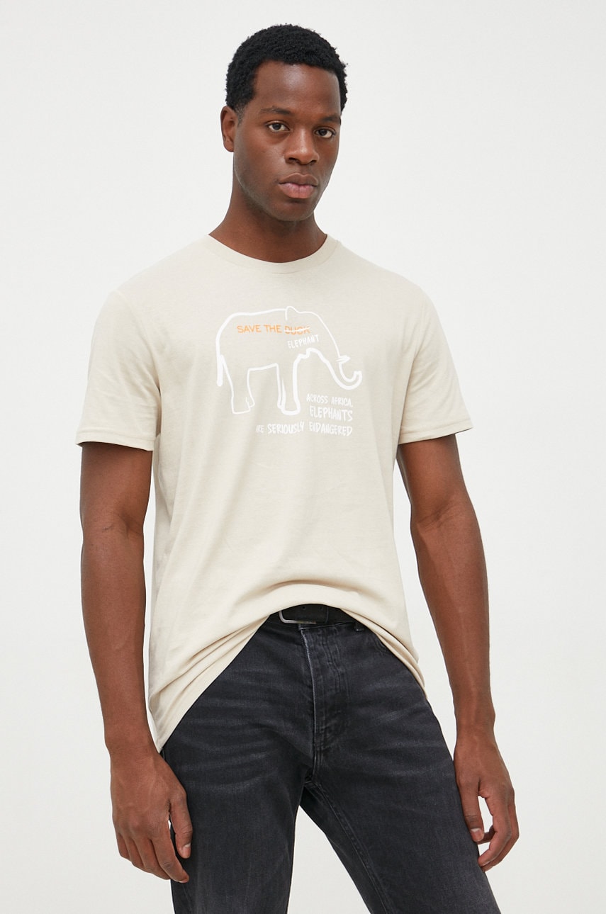 Save the duck tricou din bumbac culoarea bej