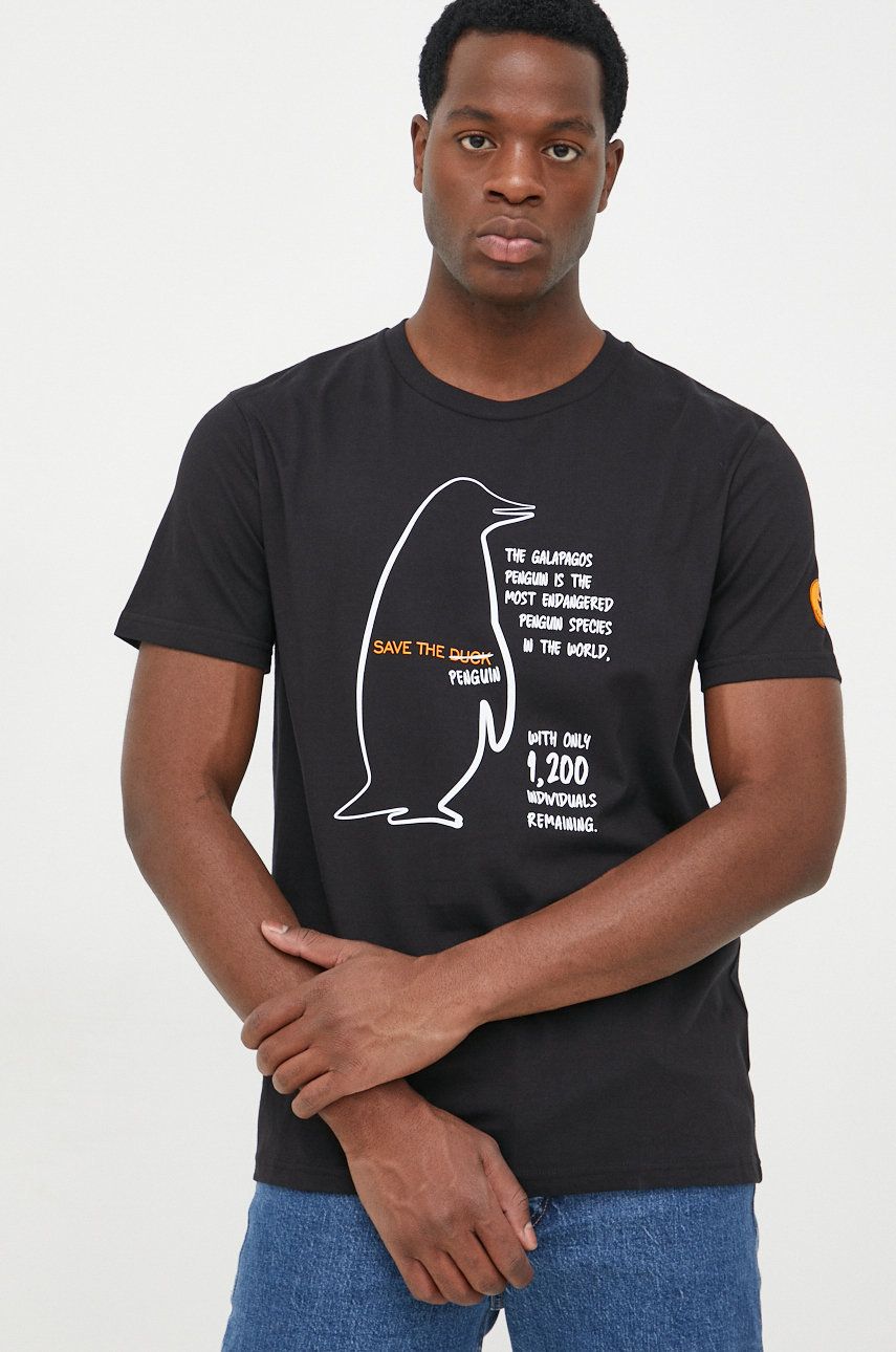 Save The Duck t-shirt bawełniany kolor czarny