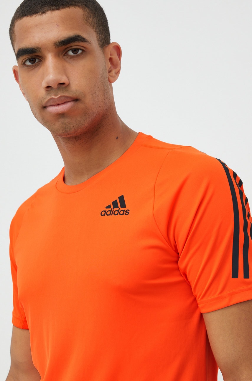Adidas performance tricou de alergare run icon culoarea portocaliu, cu imprimeu