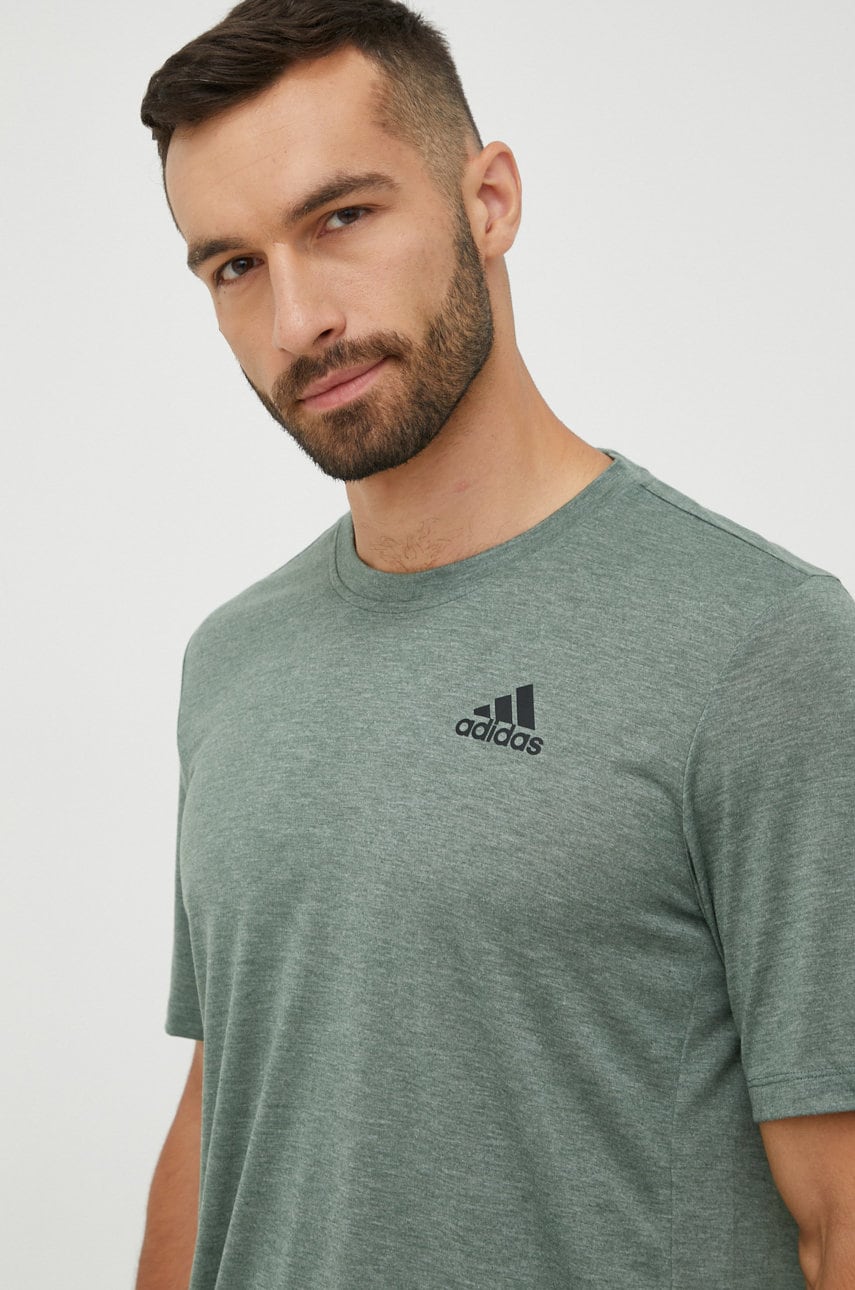 Adidas performance tricou de antrenament designed 2 move culoarea verde, melanj