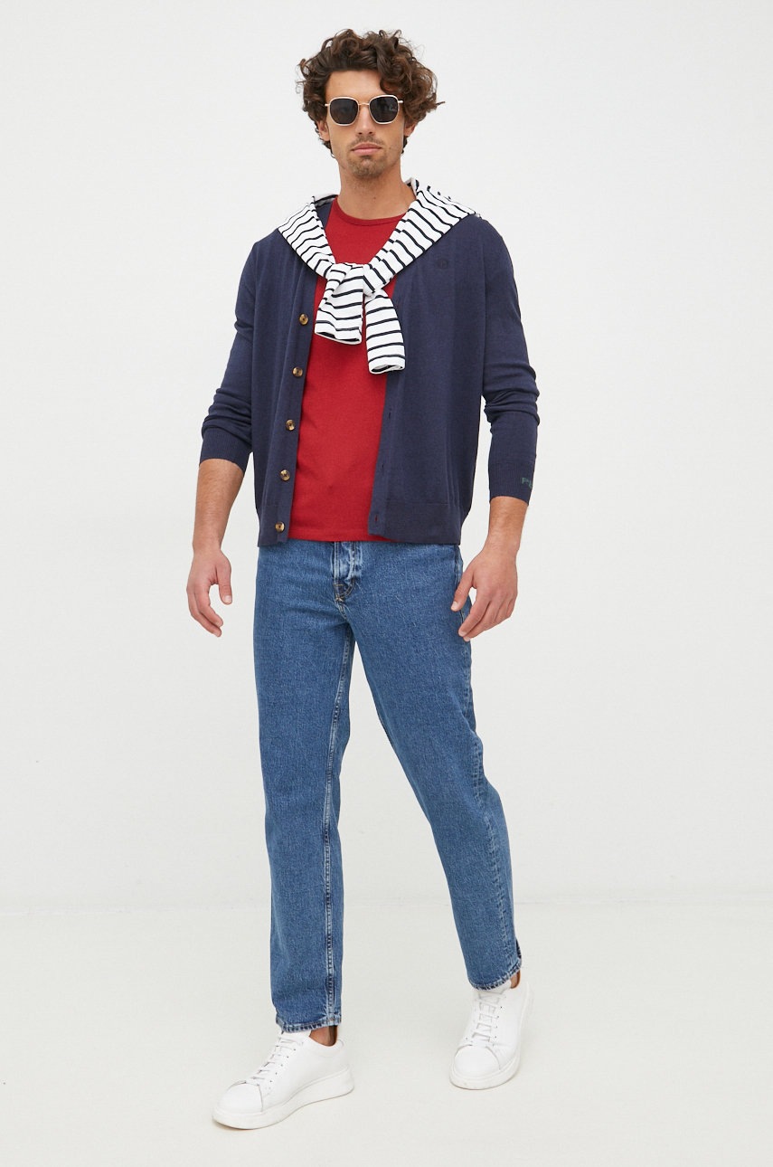 

Футболка Pepe Jeans мужская цвет красный однотонная