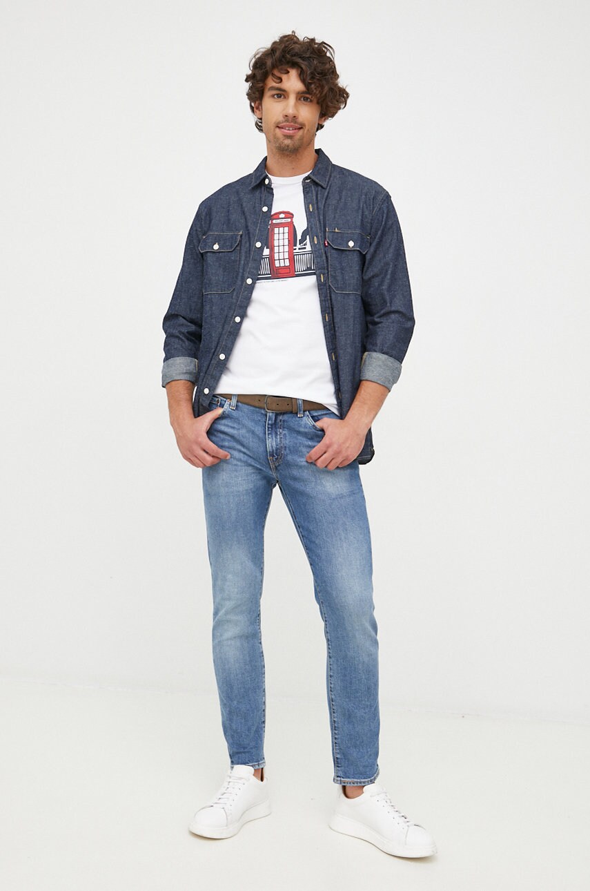 

Хлопковая футболка Pepe Jeans цвет белый с принтом