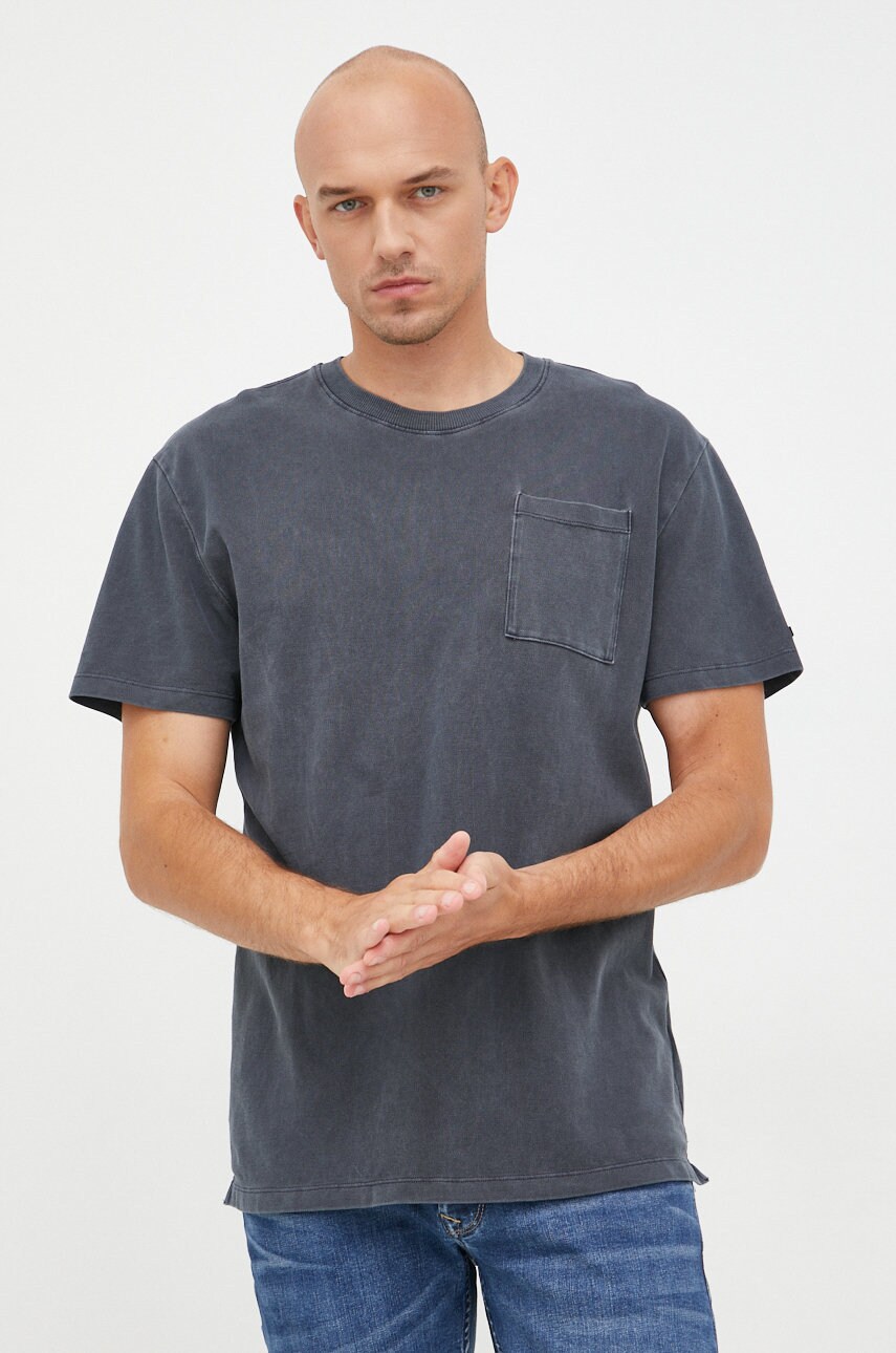 Pepe jeans tricou din bumbac culoarea albastru marin, neted