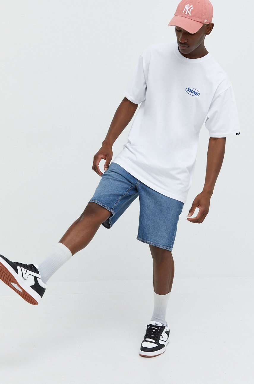 

Бавовняна футболка Vans колір білий з принтом