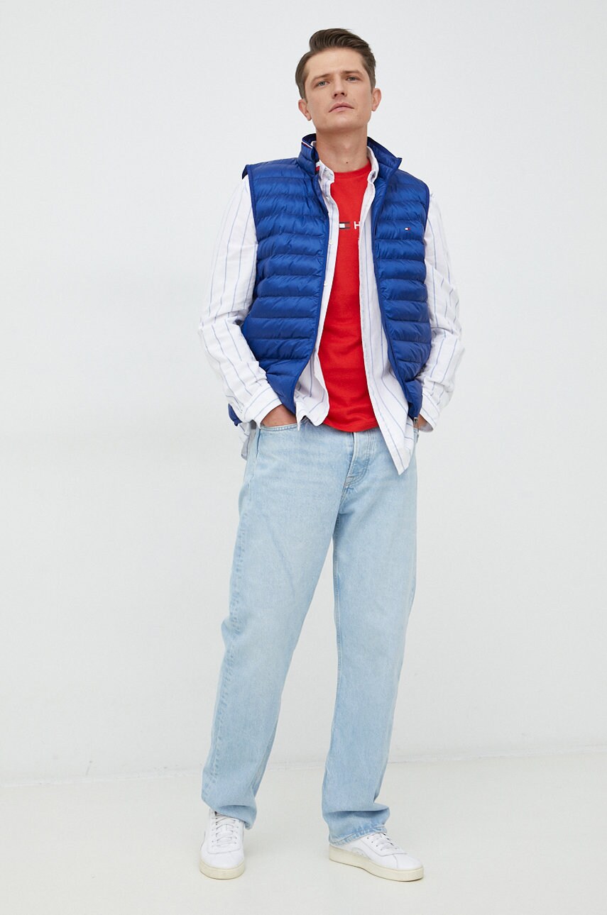 

Бавовняна футболка Tommy Hilfiger колір червоний однотонний