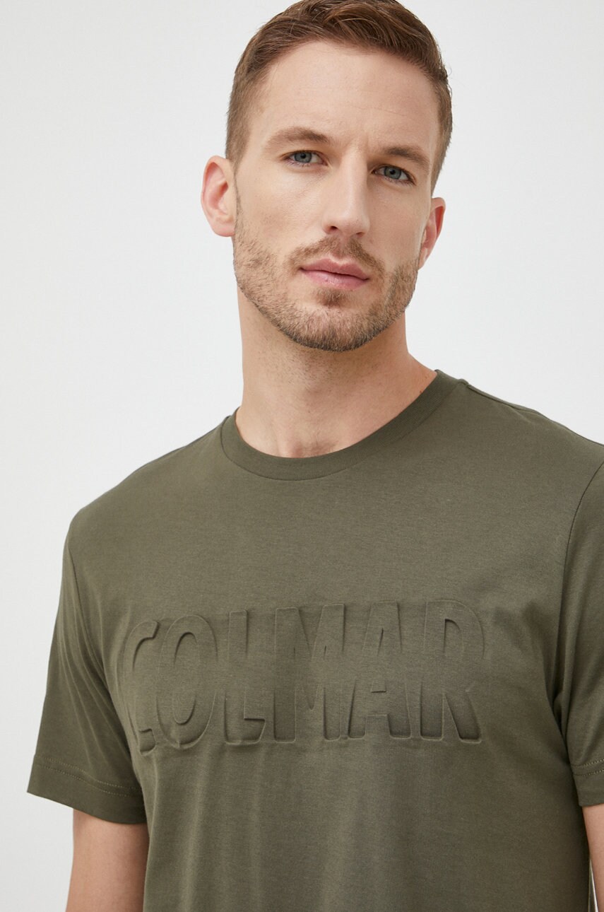 Colmar tricou din bumbac culoarea verde, neted