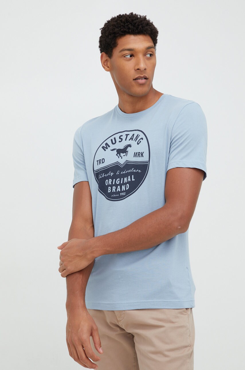 Mustang tricou din bumbac cu imprimeu