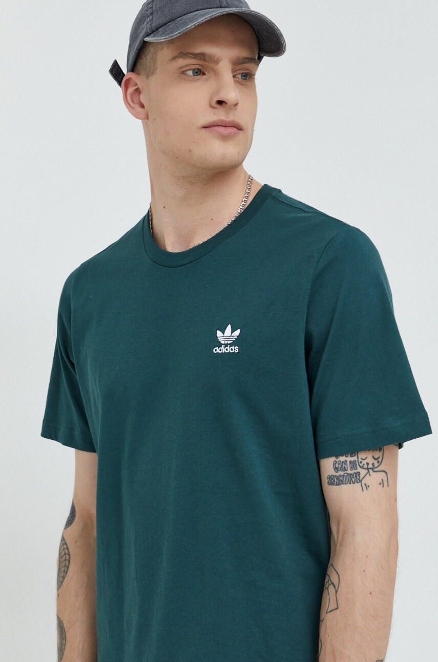 adidas Originals tricou din bumbac culoarea verde, cu imprimeu