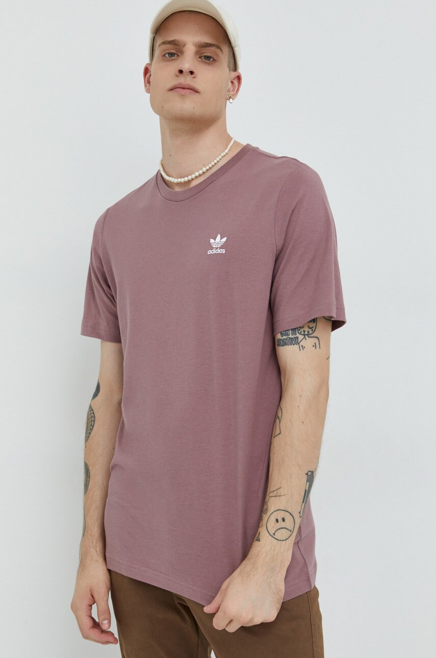 adidas Originals tricou din bumbac culoarea violet, neted