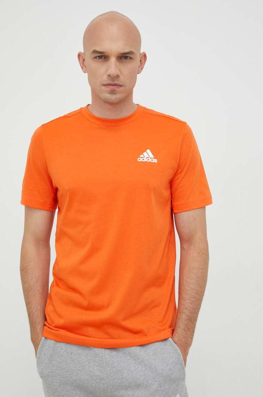 Adidas performance tricou de antrenament designed to move culoarea portocaliu, neted