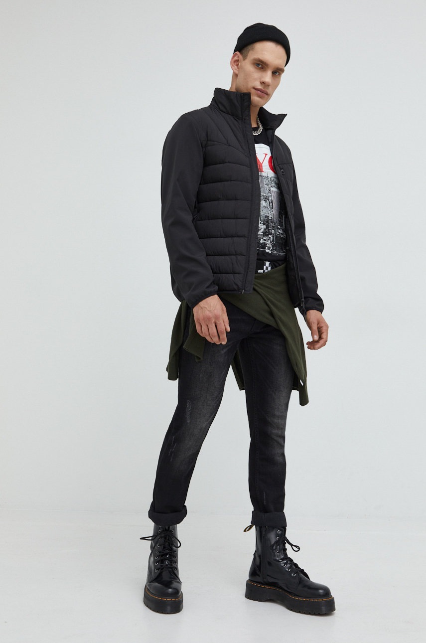 

Бавовняна футболка Produkt by Jack & Jones колір чорний з принтом