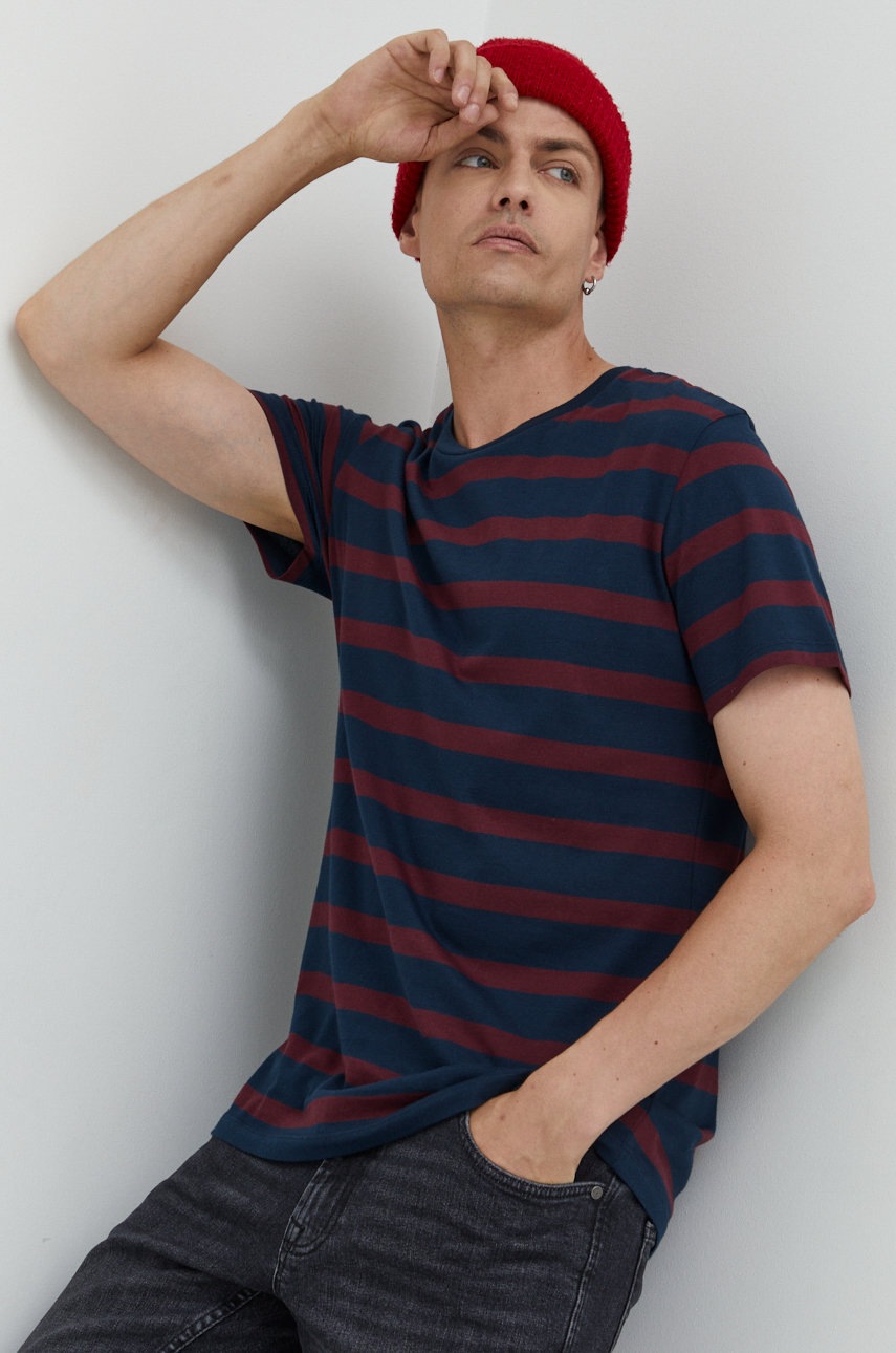 

Памучна тениска Produkt by Jack & Jones в тъмносиньо с десен, Тъмносин