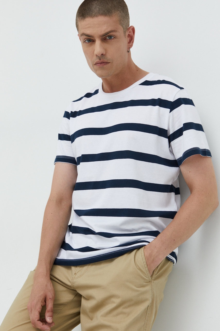 

Памучна тениска Produkt by Jack & Jones в бяло с десен, Бял