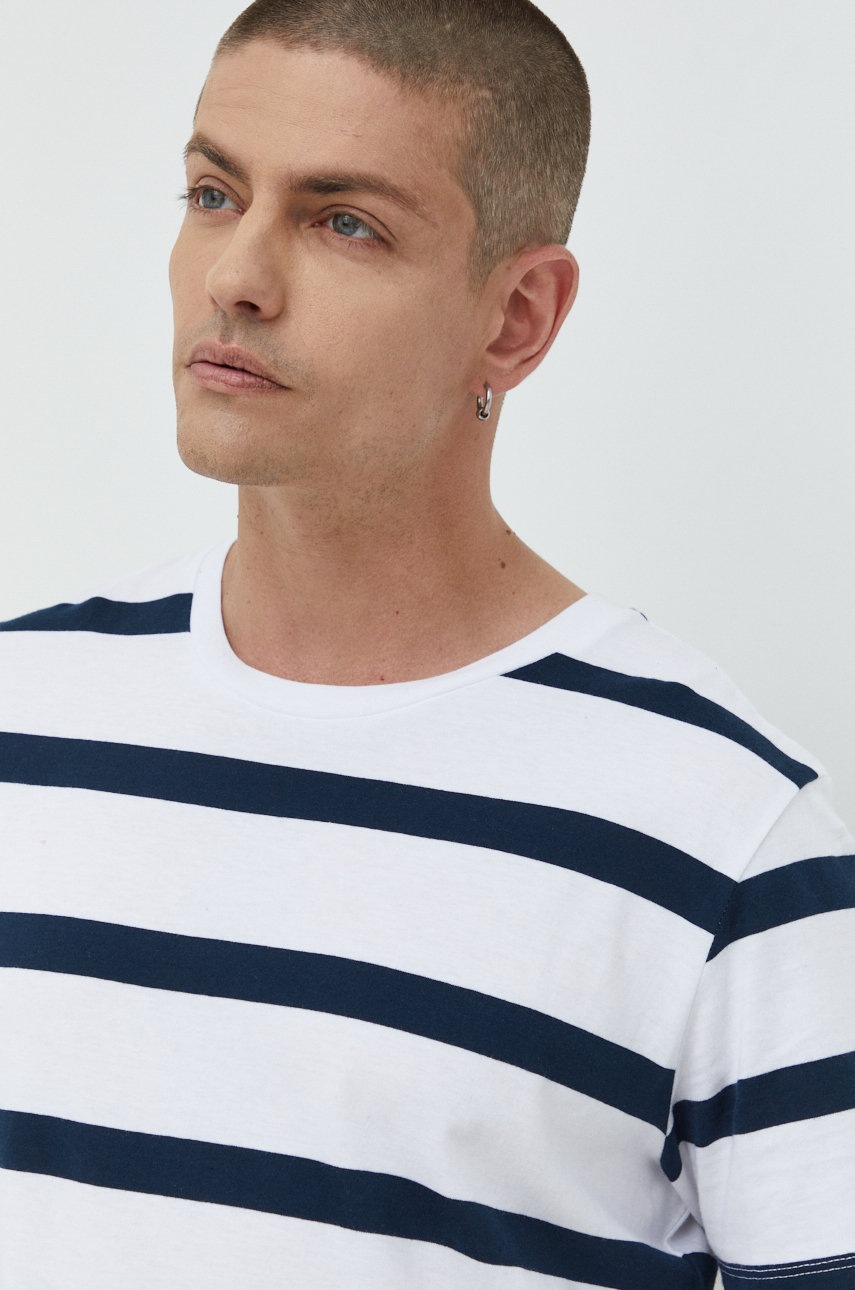 

Бавовняна футболка Produkt by Jack & Jones колір білий візерунок
