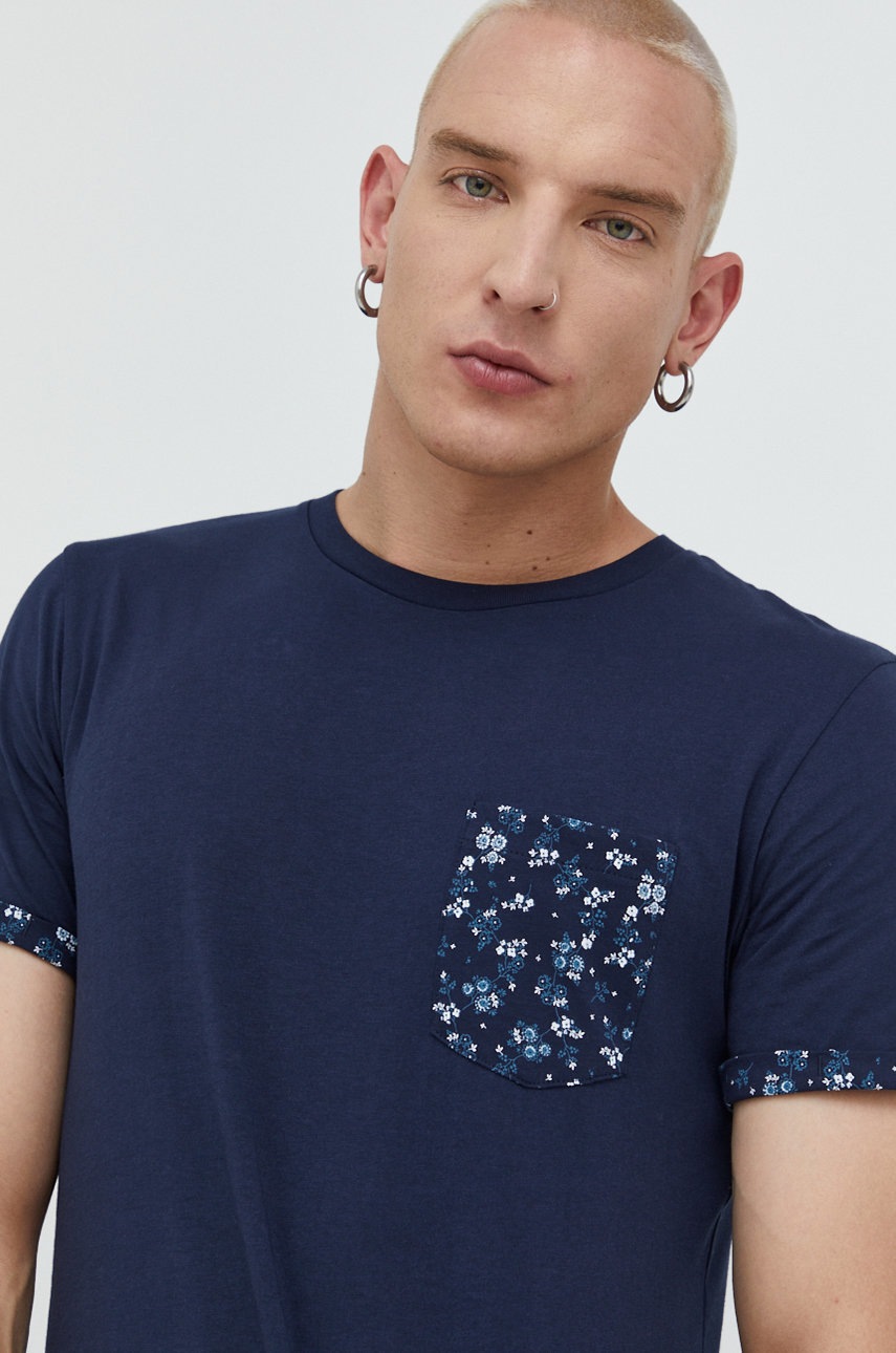 

Памучна тениска Produkt by Jack & Jones в тъмносиньо с принт, Тъмносин