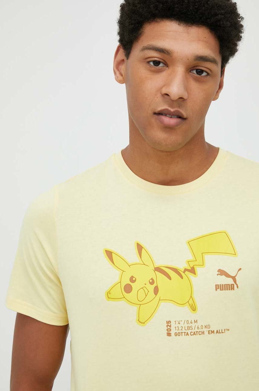 

Бавовняна футболка Puma X POKEMON колір жовтий з принтом