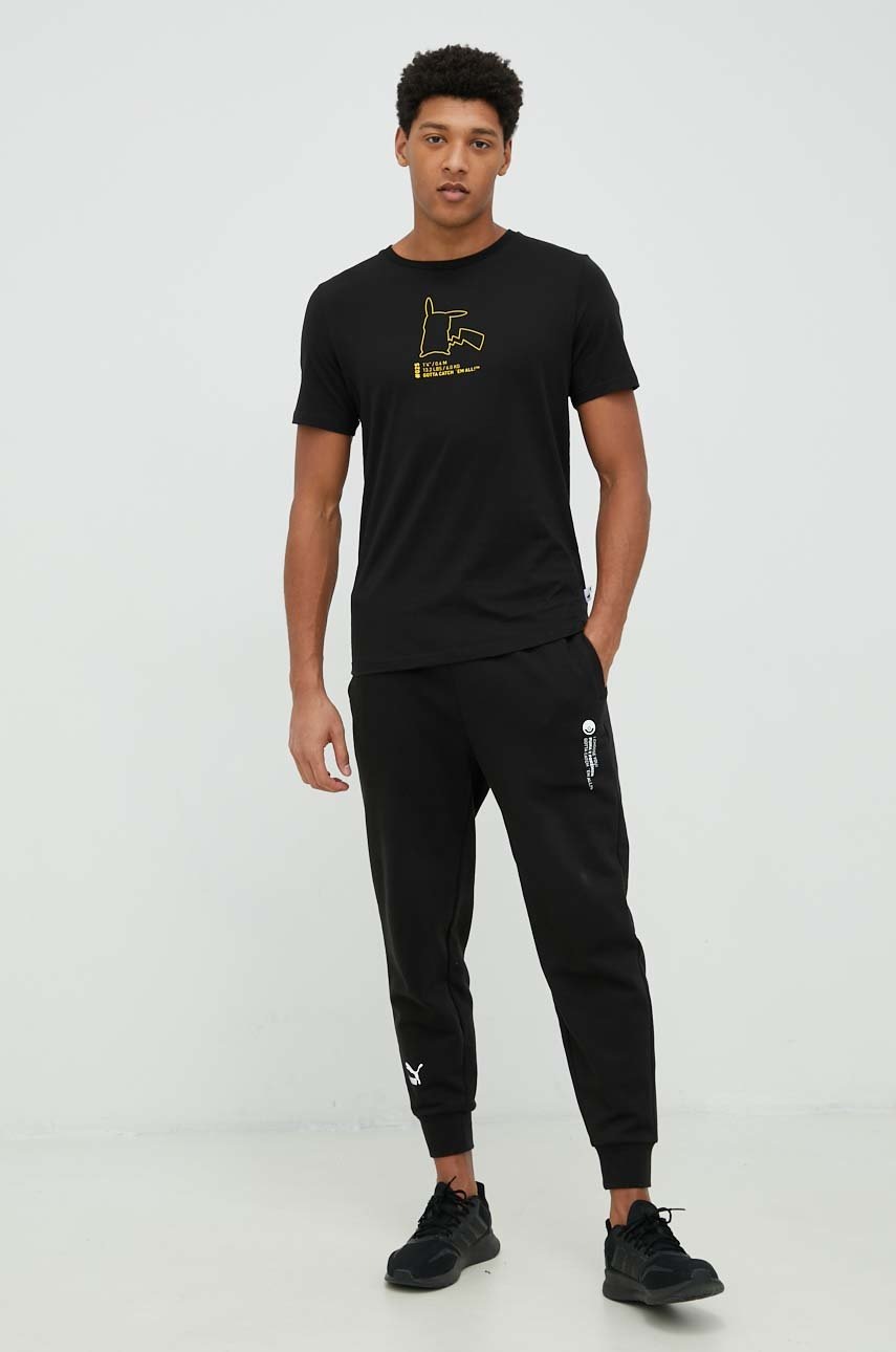 

Хлопковая футболка Puma X POKEMON цвет чёрный с принтом