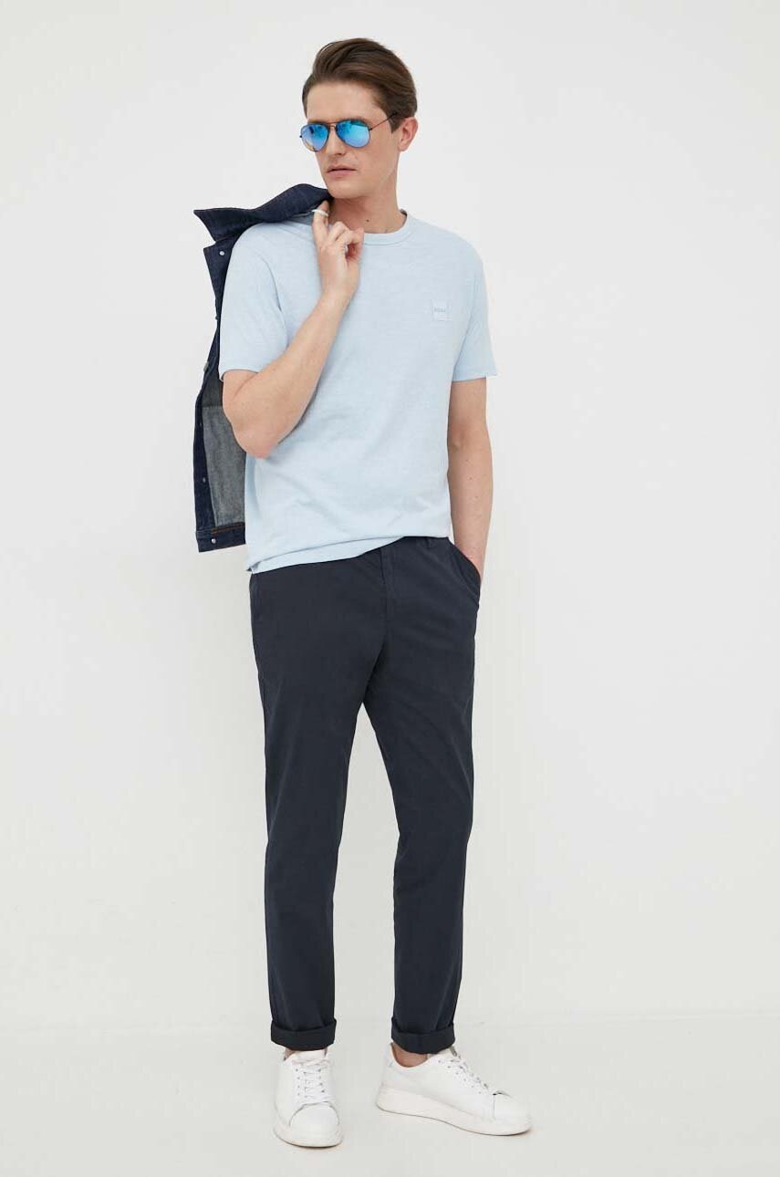 

Хлопковая футболка BOSS BOSS CASUAL с аппликацией