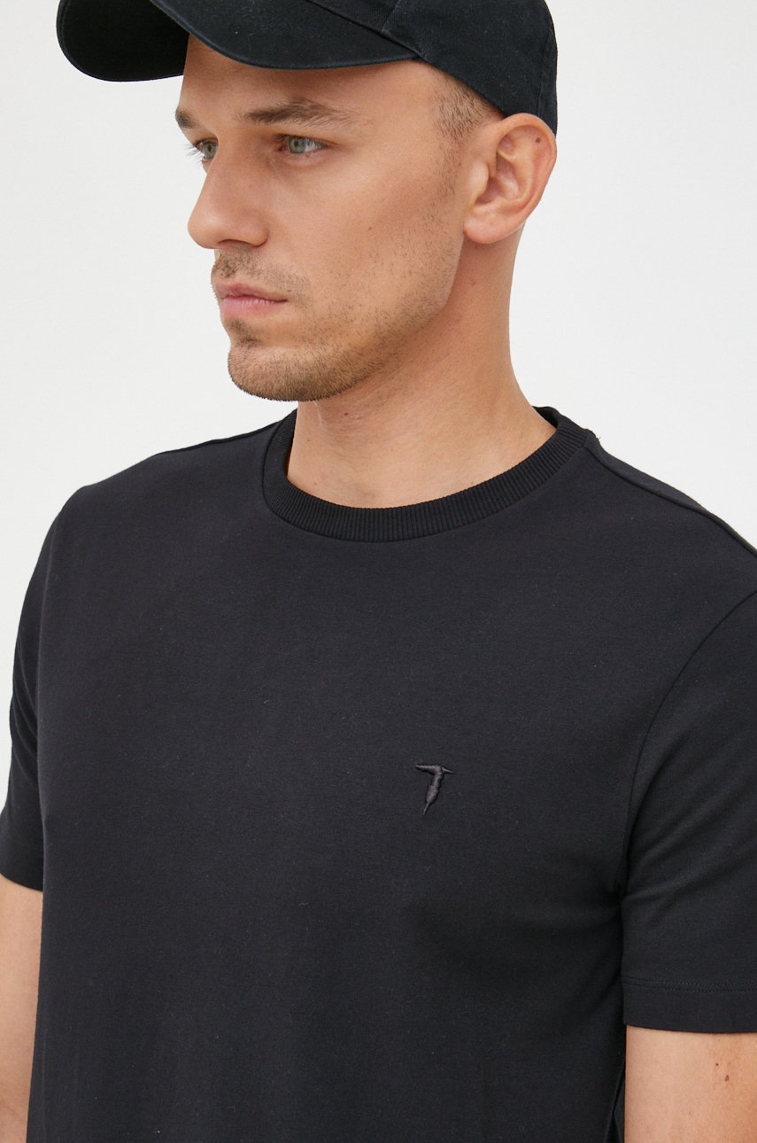 

Тениска Trussardi в черно с изчистен дизайн, Черен