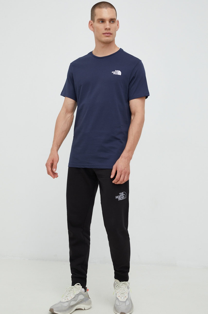 

Бавовняна футболка The North Face колір синій однотонний