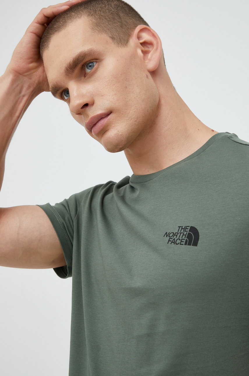 

Памучна тениска The North Face в зелено с изчистен дизайн, Зелен