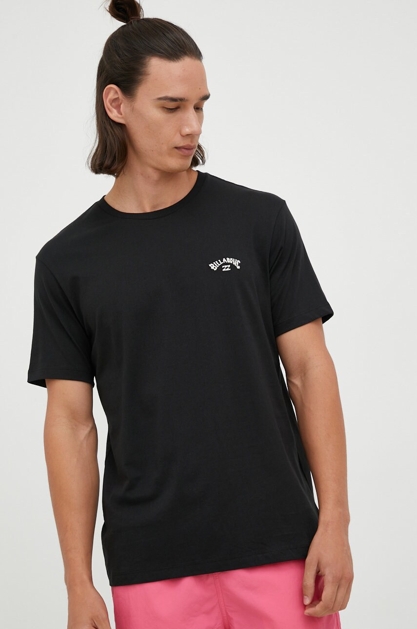 

Бавовняна футболка Billabong колір чорний з аплікацією