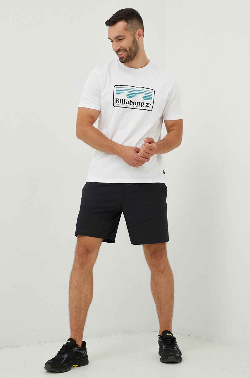 

Бавовняна футболка Billabong колір білий з принтом