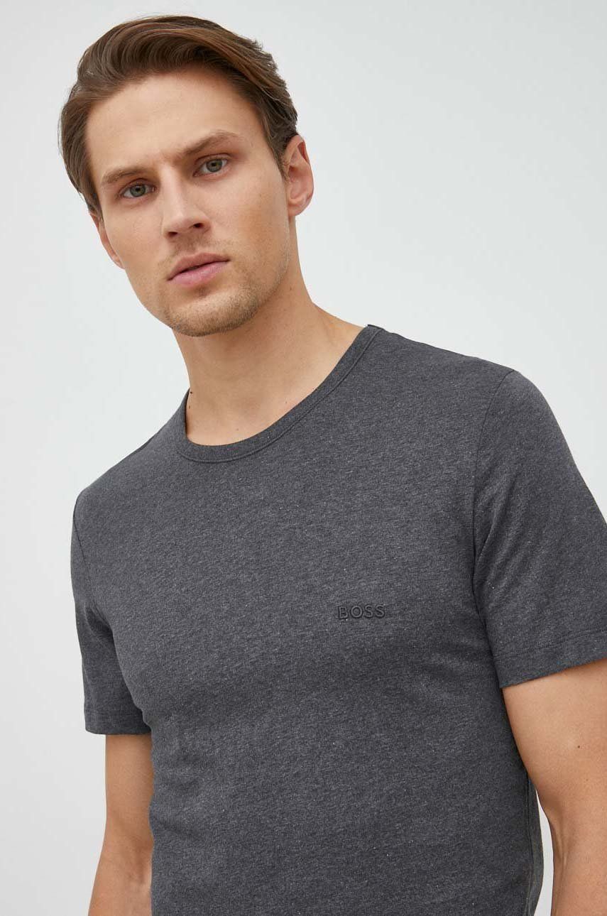 Bavlněné tričko BOSS 3-pack černá barva - černá - 100 % Bavlna